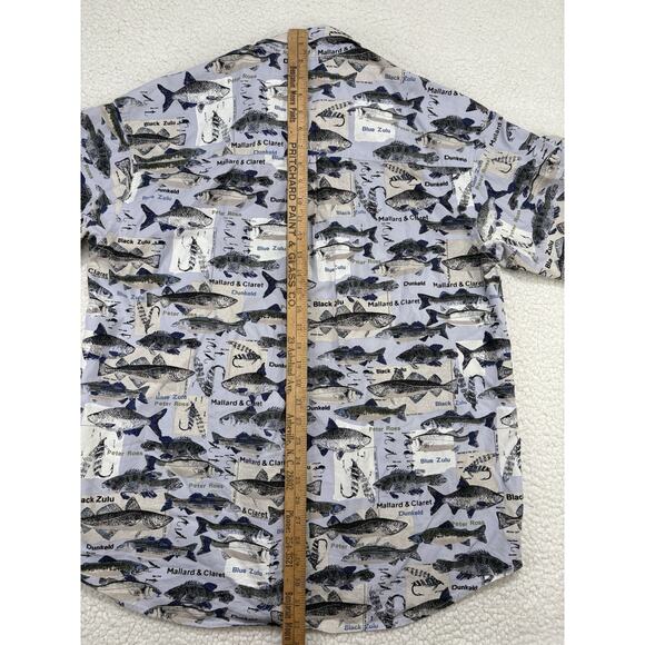 Vintage Columbia Button Down Shirt Mens Large Fly Fishing Lures All Over Print - Picture 6 of 6